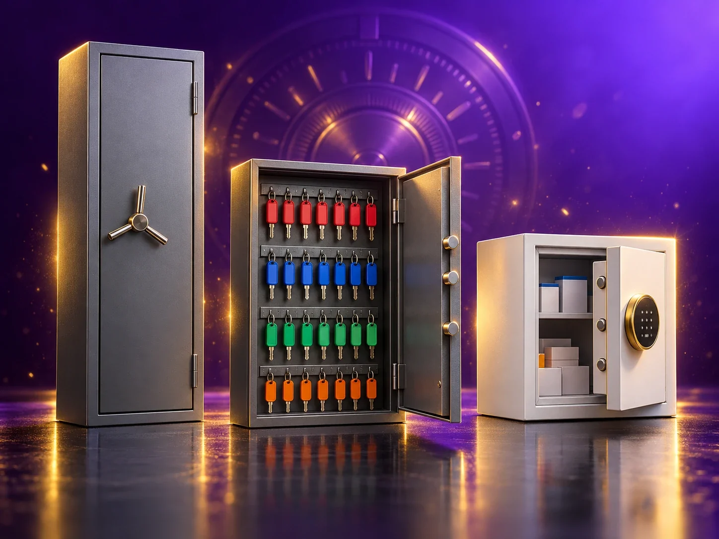 Firearm cabinet, key cabinet and drug safe